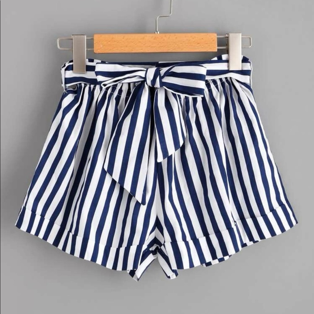 Striped Tie Shorts